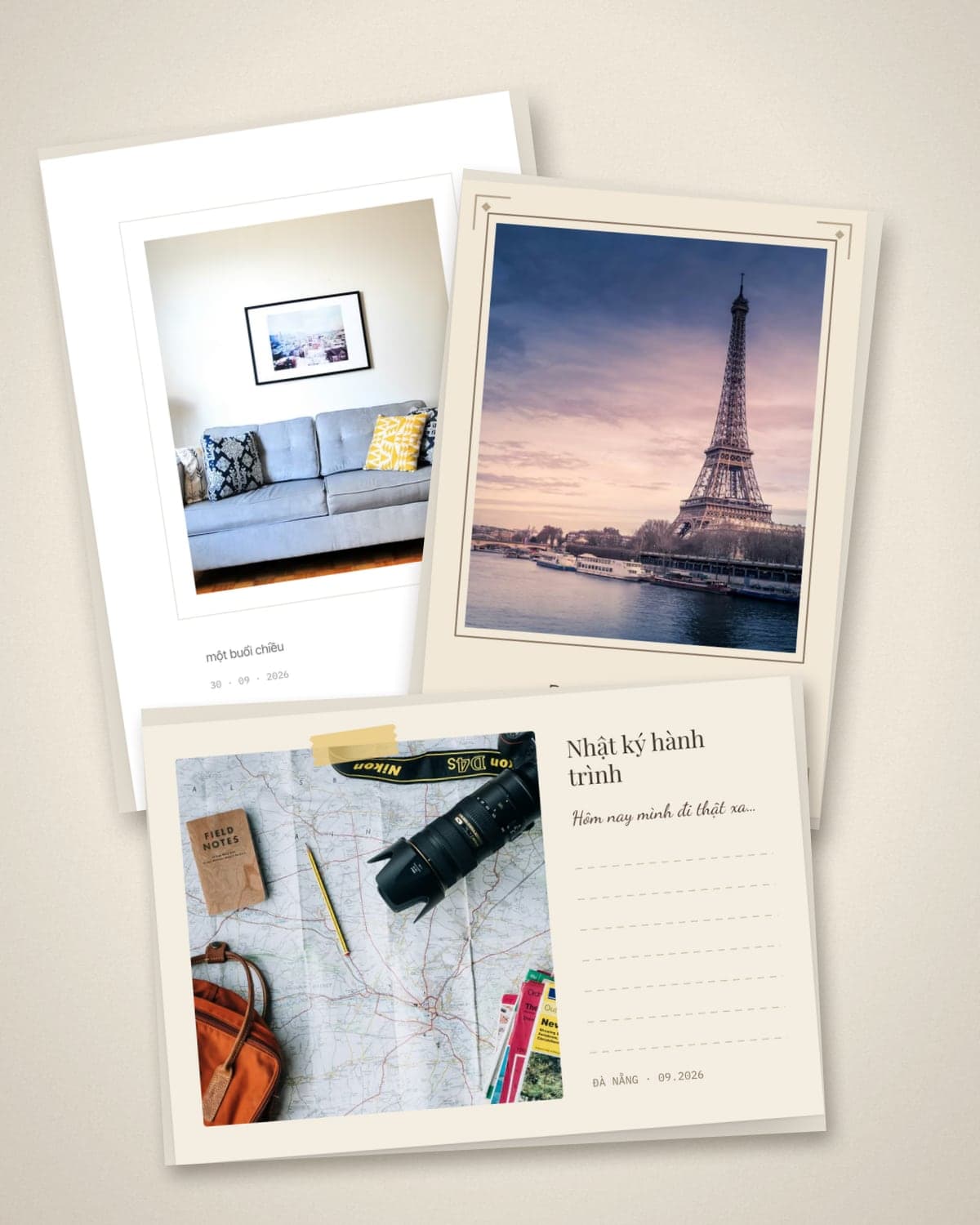 Classic prints in the White Space, Paris 1998 and Travel Journal frames